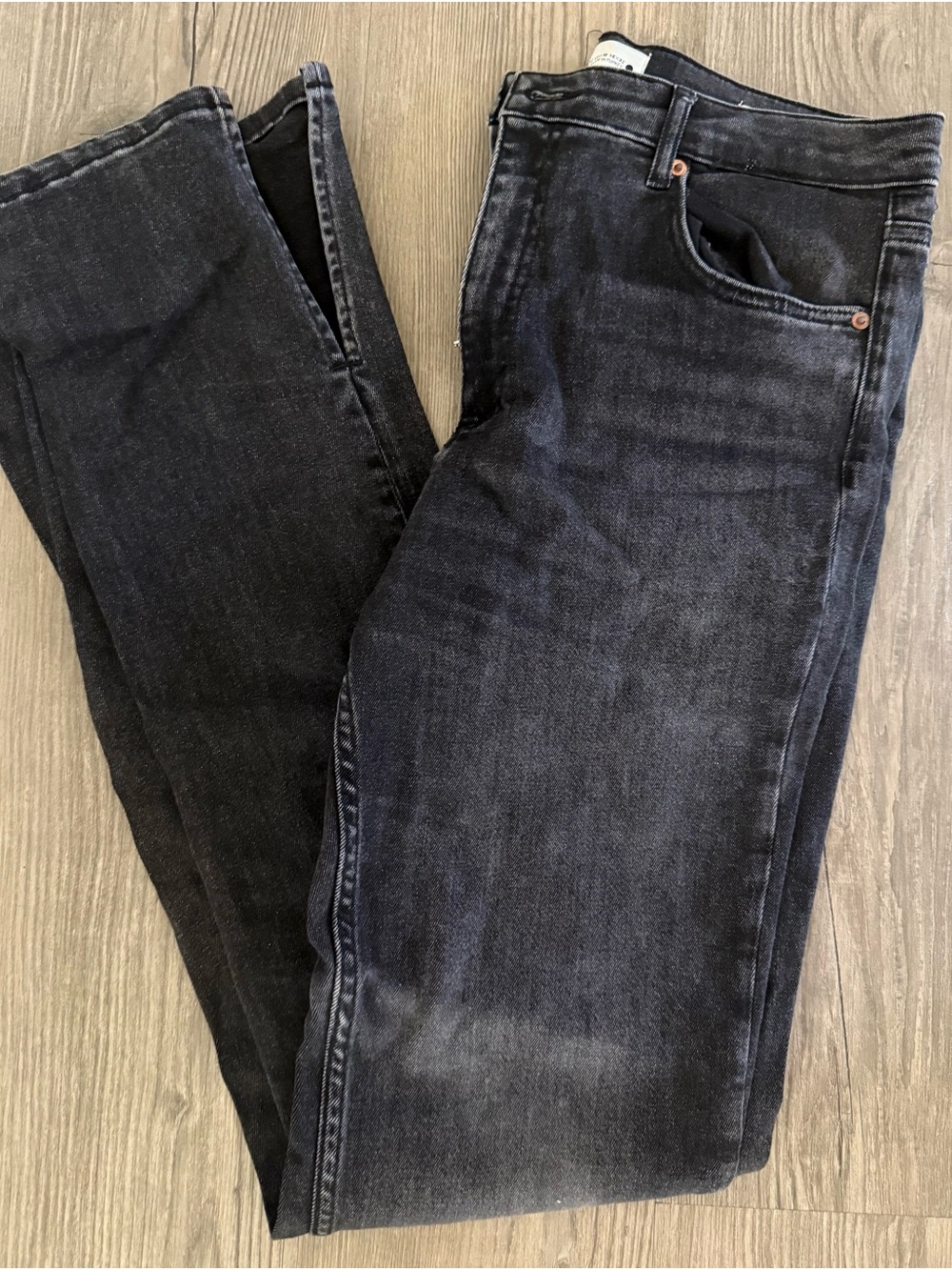 Zara The Skinny Charcoal Ankle Split Jeans